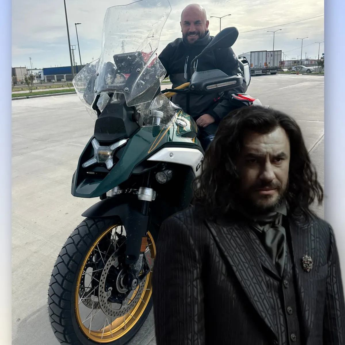 Giray Altınok Dizi Çekimine Motosikletle Gitti